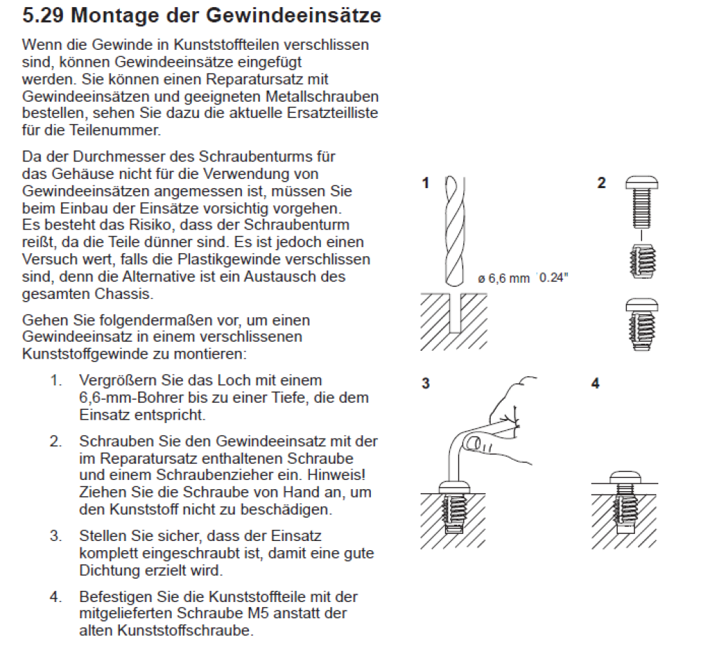 Gewindeeinsatz   MetalInsertRepairKIT(4 pieces)